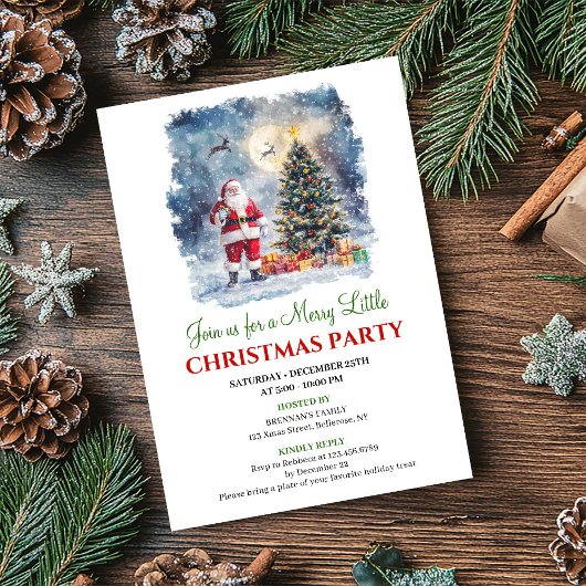 Invitation numérique pour une scène de Noël minima