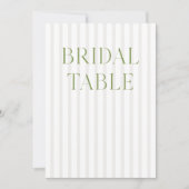 Invitation Numéro de la table de mariage du Mariage vert et b (Devant)
