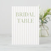 Invitation Numéro de la table de mariage du Mariage vert et b (Debout devant)