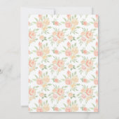 Invitation Numéro de la table de mariage Pastel orange floral (Dos)