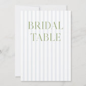 Invitation Numéro de la table de mariage Sage Green & Blue Ma (Dos)