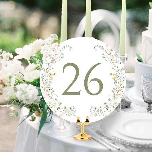 Invitation Numéro de la table du Fleur sauvage de prairie col