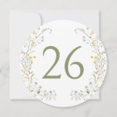 Invitation Numéro de la table du Fleur sauvage de prairie col (Dos)