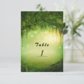 Invitation Numéro de la table Mariage Forêt et Lumières encha (Debout devant)