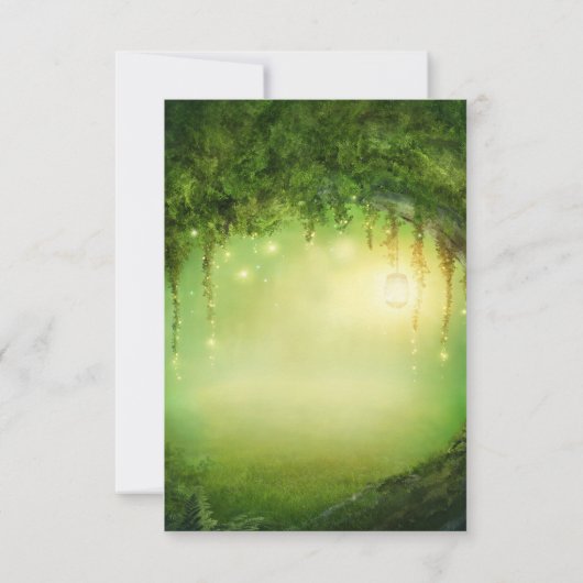 Invitation Numéro de la table Mariage Forêt et Lumières encha (Dos)