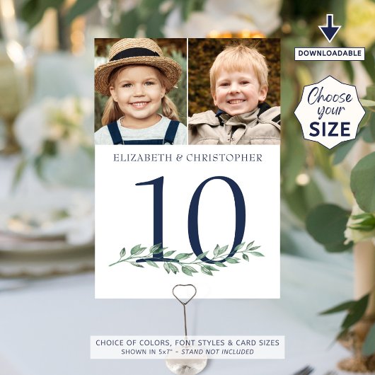 Invitation Numéro de la table mariage Signer Photos en couple