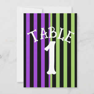 Invitation Numéro de la table verte violet et noire d'Hallowe