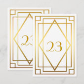 Invitation Numéro de table,Gatsby le Magnifique,élégant,chic, (Devant / Derrière)