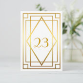 Invitation Numéro de table, Grand Gatsby, élégant, chic, or b (Debout devant)