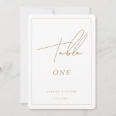 Invitation Numéro de table, Mini de décoration, Mariage d'or (Devant)