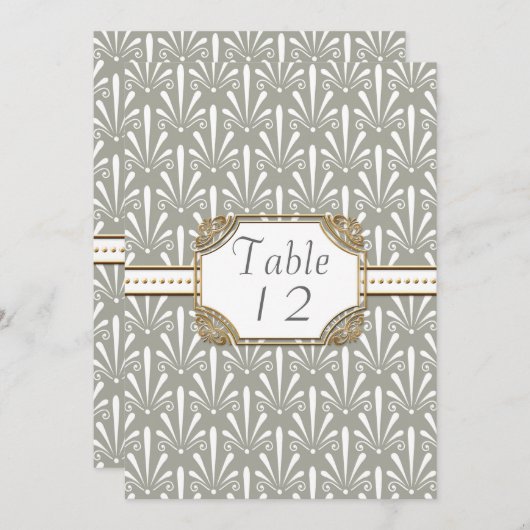 Invitation Numéro de tableau Art Déco Nouveau Moderne Motif S (Devant / Derrière)