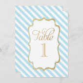 Invitation Numéro de tableau Bleu (Devant / Derrière)