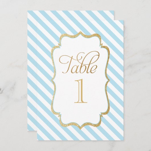 Invitation Numéro de tableau Bleu (Devant / Derrière)