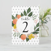 Invitation Numéro de tableau Citrus (Debout devant)