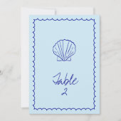 Invitation Numéro de tableau de la ligne bleue méditerranéenn (Devant)