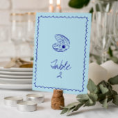 Invitation Numéro de tableau de la ligne bleue méditerranéenn