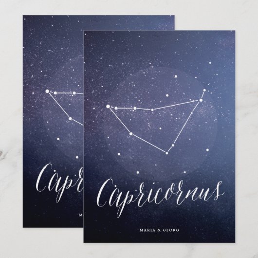 Invitation Numéro de tableau de l'étoile de constellation Cap (Devant / Derrière)