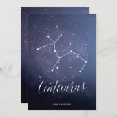 Invitation Numéro de tableau de l'étoile de constellation Cen (Devant / Derrière)