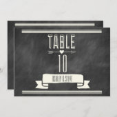 INVITATION NUMÉRO DE TABLEAU DU CLAVIER MODERNE (Devant / Derrière)