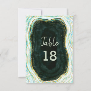 Invitation Numéro de tableau du Mariage turquoise Vert & Or A