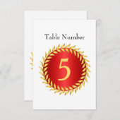 Invitation Numéro de tableau du monogramme d'élégance rouge (Devant / Derrière)