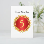 Invitation Numéro de tableau du monogramme d'élégance rouge (Debout devant)