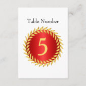 Invitation Numéro de tableau du monogramme d'élégance rouge (Dos)