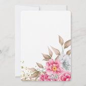 Invitation Numéro de tableau géométrique Gold Frame rose Flor (Dos)