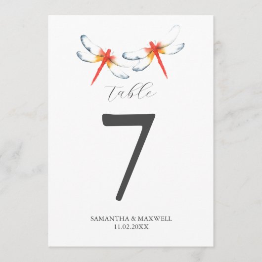 Invitation Numéro de tableau imprimable Mariage de destinatio (Devant)