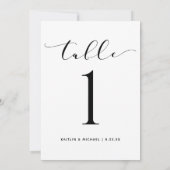 Invitation Numéro de tableau mariage 5x7 Script Tourbillonnan (Dos)