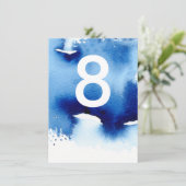 Invitation NUMÉRO DE TABLEAU mariage couleur marine bleu mari (Debout devant)