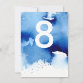 Invitation NUMÉRO DE TABLEAU mariage couleur marine bleu mari (Dos)