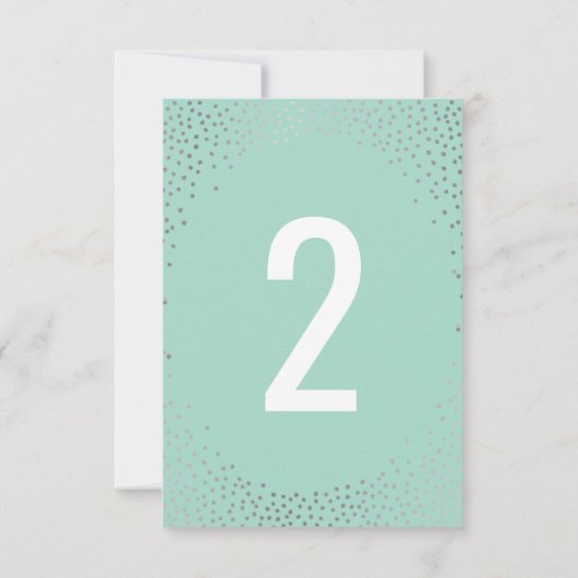 Invitation NUMÉRO DE TABLEAU mini confetti rustique menthe ar (Dos)