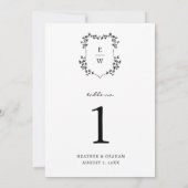 Invitation Numéro de tableau Monogramme (Dos)