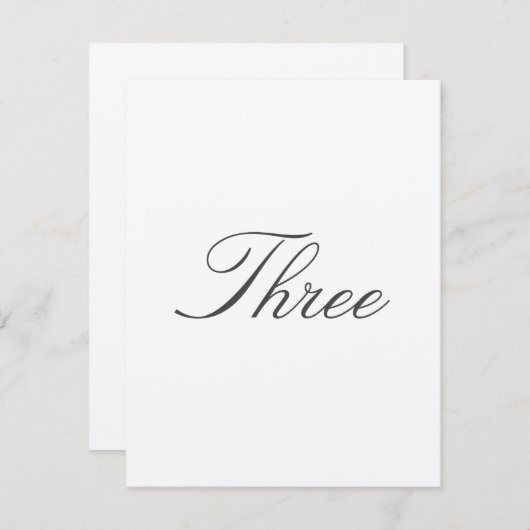 Invitation Numéro de tableau pour le Mariage traditionnel (Devant / Derrière)