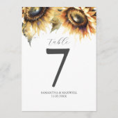 Invitation Numéro de tableau Watercolor (Dos)