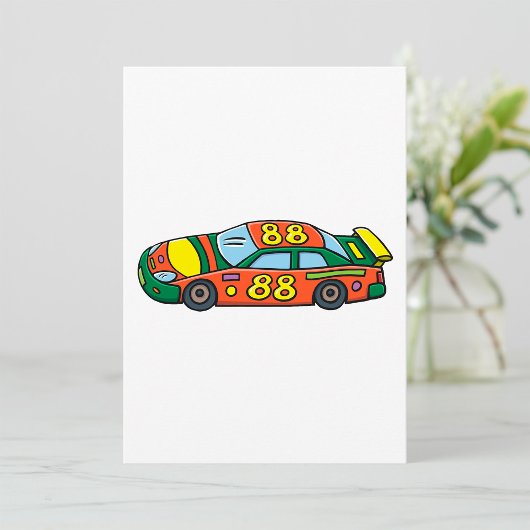 Invitation Numéro de voiture de course 88