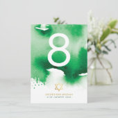 Invitation NUMÉRO DU TABLEAU Barre étoile Mitzvah couleur ver (Debout devant)