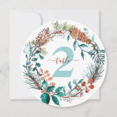 Invitation Numéro du tableau de la couronne de pin vert Eucal (Devant)