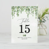 Invitation Numéro du tableau Eucalyptus en cascade (5x7) (Debout devant)
