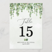 Invitation Numéro du tableau Eucalyptus en cascade (5x7) (Devant)