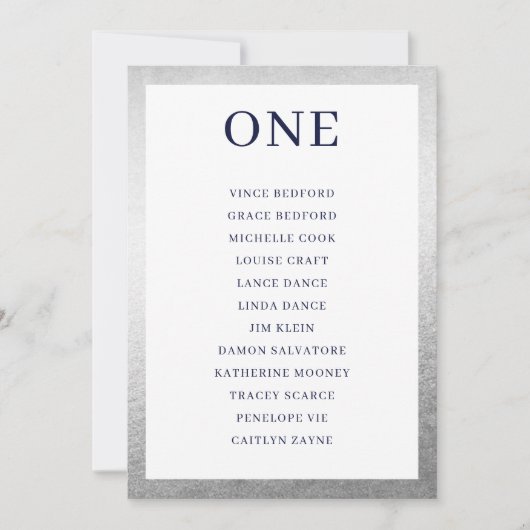 Invitation NUMÉRO DU TABLEAU Siège Graphique simple noir arge (Devant)