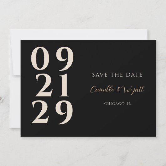 Invitation Numéro empilé en gras Code QR minimal Enregistrer  (Devant)