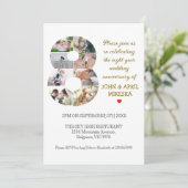 Invitation Numéro Huit Anniversaire du Mariage photo personna (Debout devant)