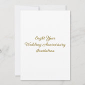 Invitation Numéro Huit Anniversaire du Mariage photo personna (Dos)