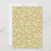 Invitation Numéro Motif 85 Cool Anniversaire Gold/White (Dos)
