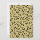 Invitation Numéro Motif 85 Cool Anniversaire Soirée Gold/Noir (Dos)