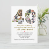 Invitation Numéro Quarante ans de Mariage photo personnalisé (Debout devant)