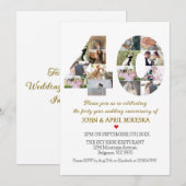Invitation Numéro Quarante ans de Mariage photo personnalisé (Devant / Derrière)