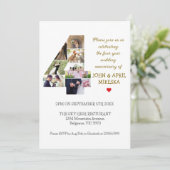 Invitation Numéro Quatre Anniversaire du Mariage photo person (Debout devant)